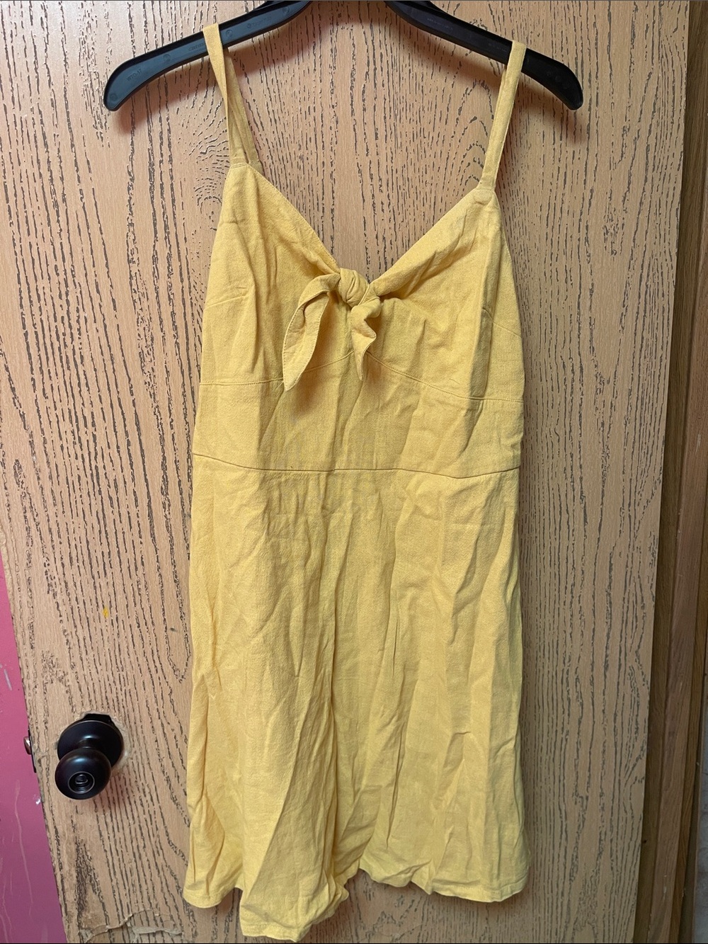 Hollister Yellow Tie-Front Linen Sundress